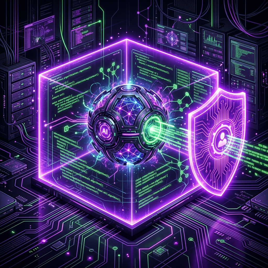 AI core contained within a secure sandbox with human-in-the-loop guardrails