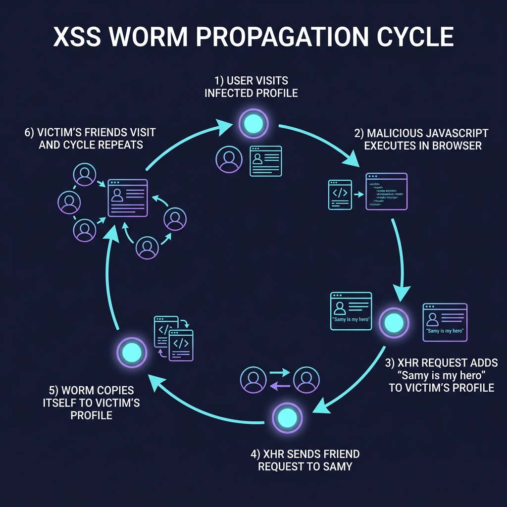 Samy Worm Propagation Cycle