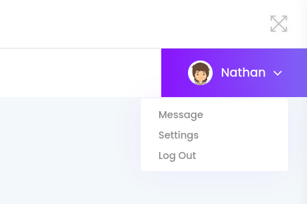 Security Dashboard User Menu